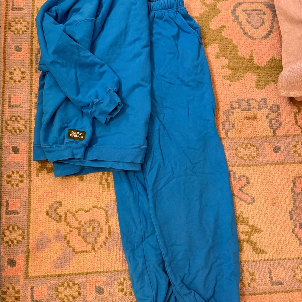 Daily Drills Blue Sweatpants Relaxed Set m/l